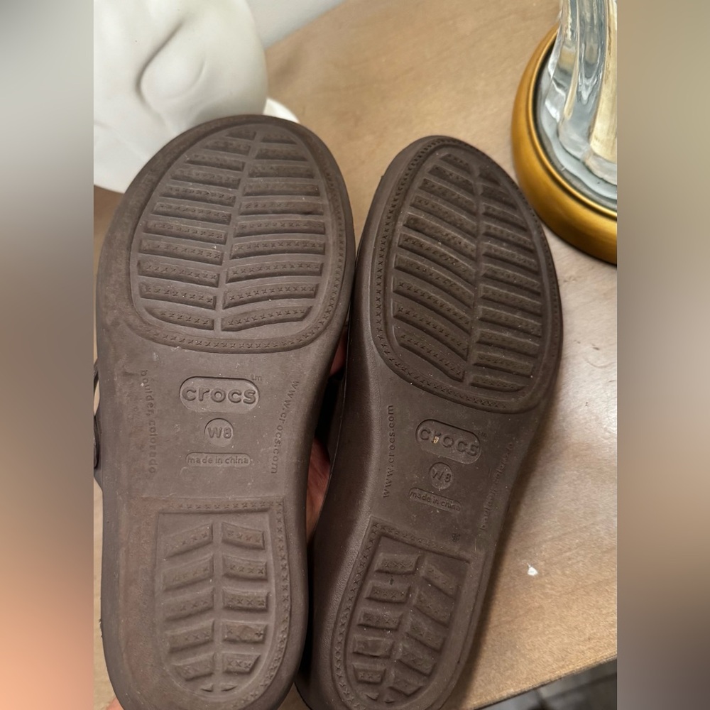 CROCS Dark Brown Slide Sandals - Picture 5 of 9